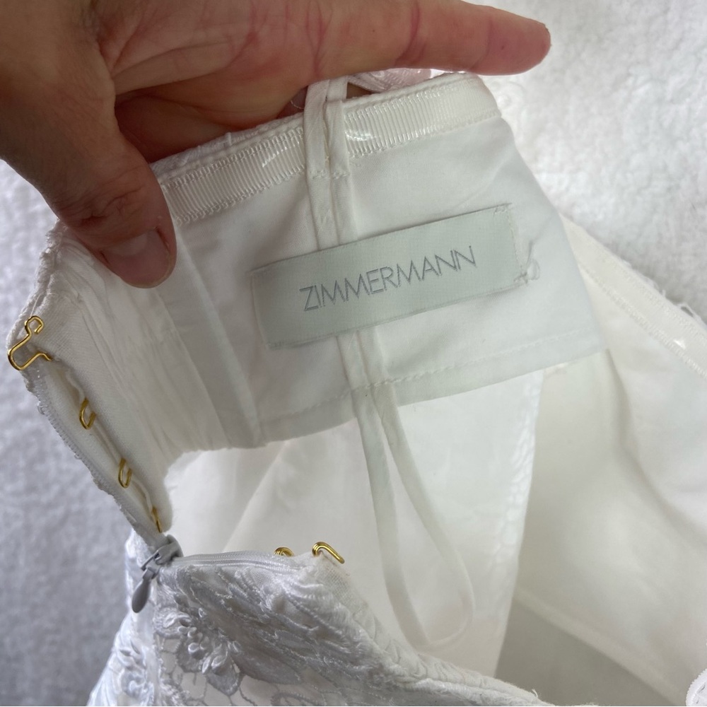 Zimmermann raie lace flower mini dress - ivory - Picture 11 of 15